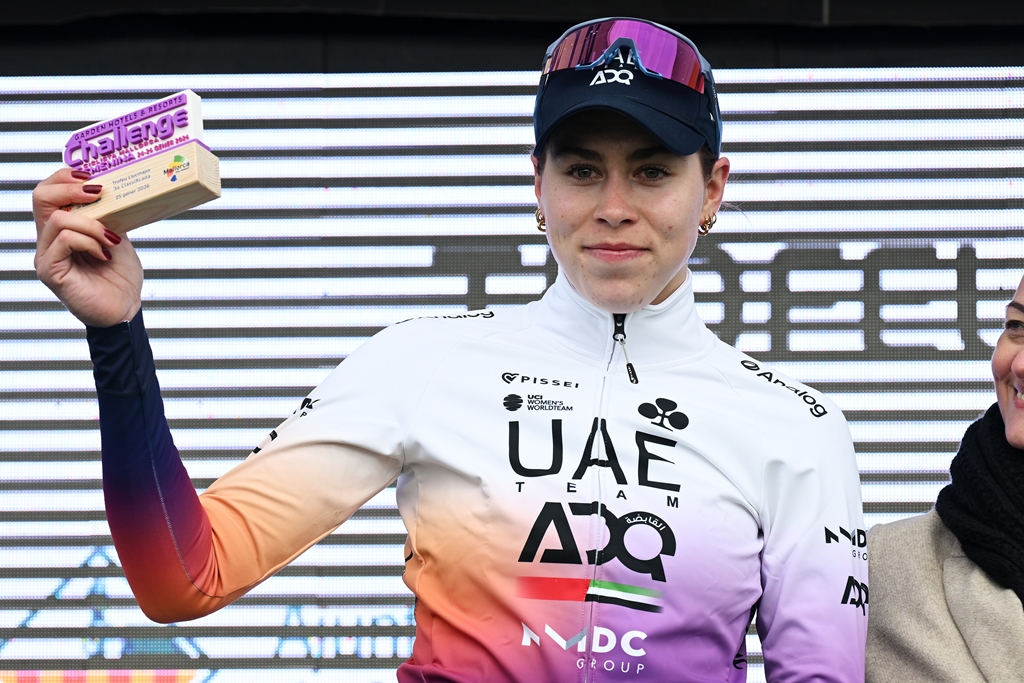 Sofie van Rooijen on the podium at Trofeo Llucmajor