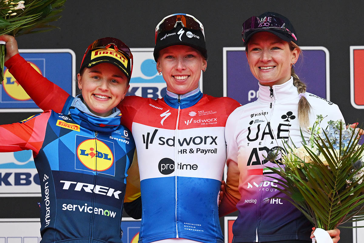 Karlijn Swinkels takes podium as UAE Team ADQ shines in Wevelgem